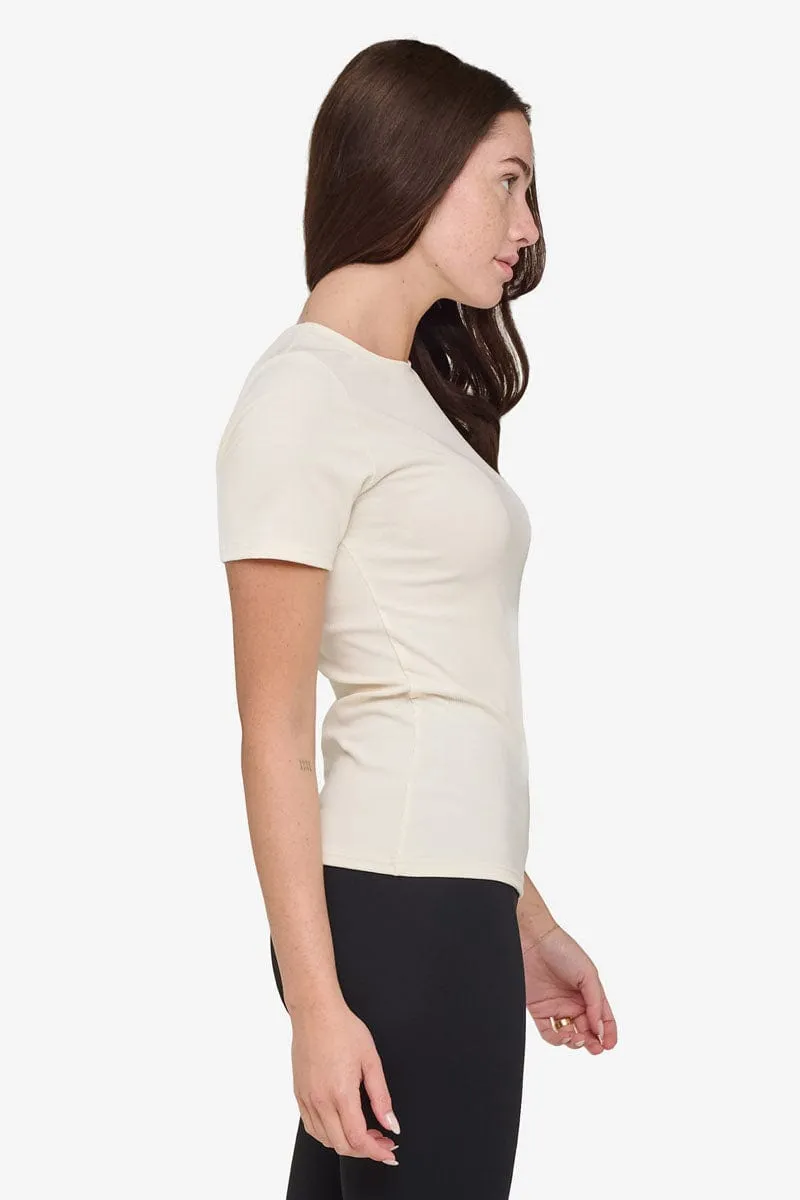 Ribbed Tee in Ivory sold by Daub & Design product image thumbnail 3
