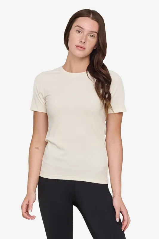 Ribbed Tee in Ivory sold by Daub & Design