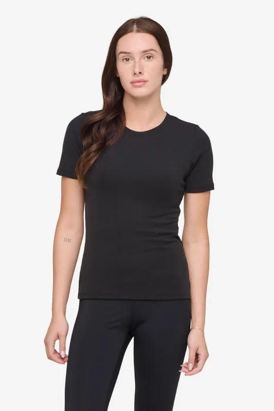 Ribbed Tee in Black sold by Daub & Design