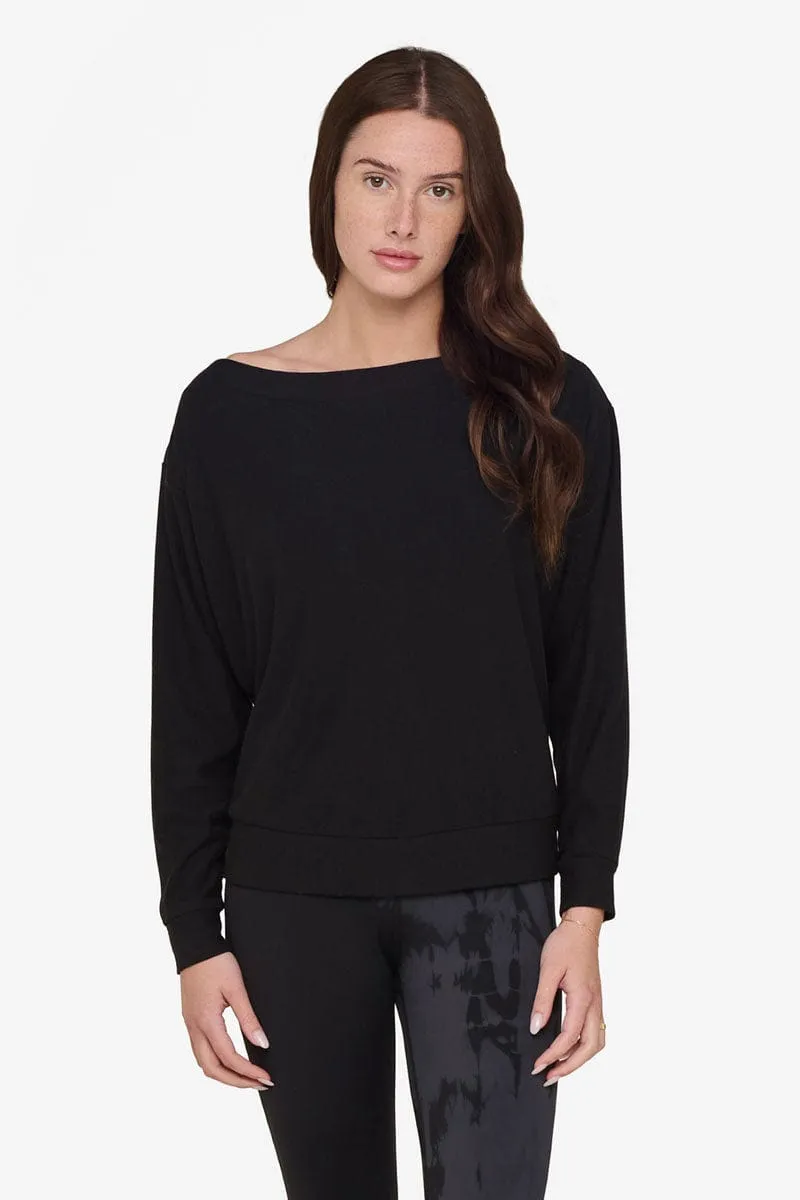 Boatneck Sweatshirt in Black sold by Daub & Design