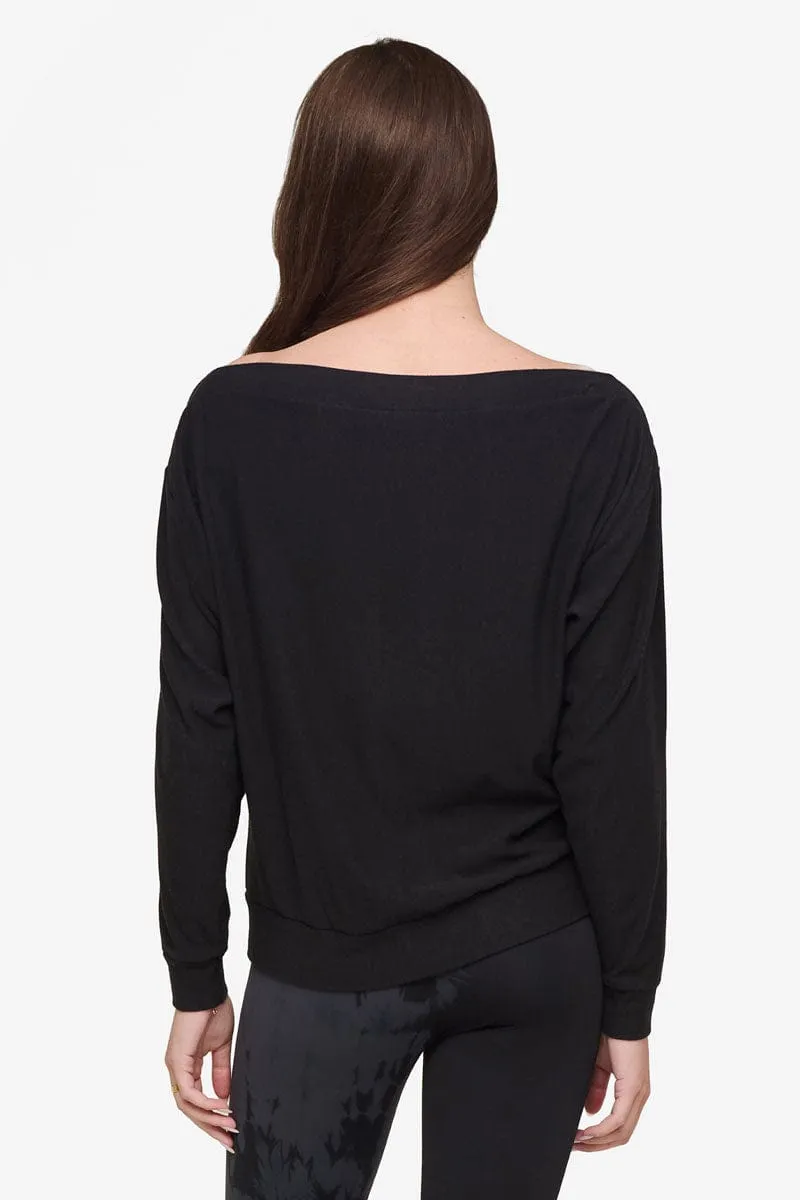 Boatneck Sweatshirt in Black sold by Daub & Design product image thumbnail 3