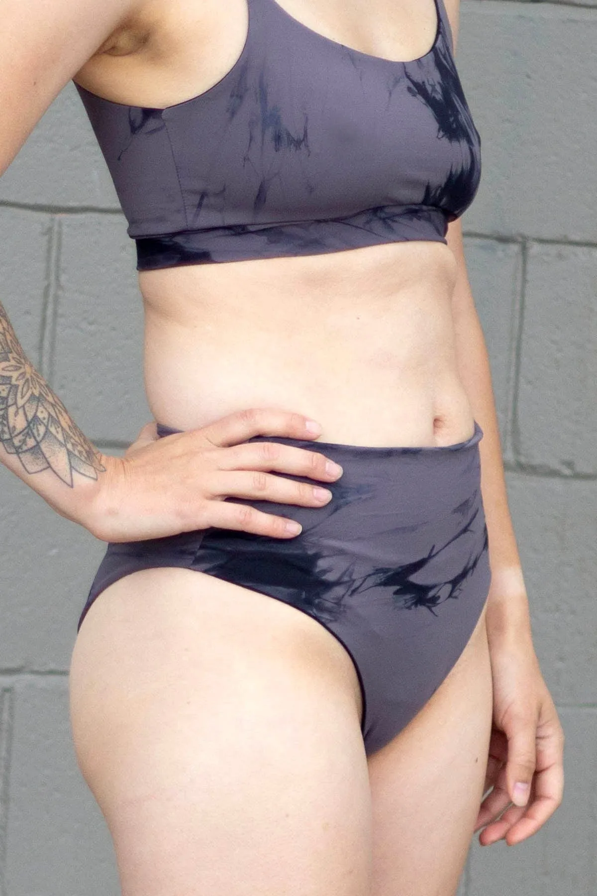 Kaela Bikini Bottom in Charcoal + Black sold by Daub & Design product image thumbnail 5
