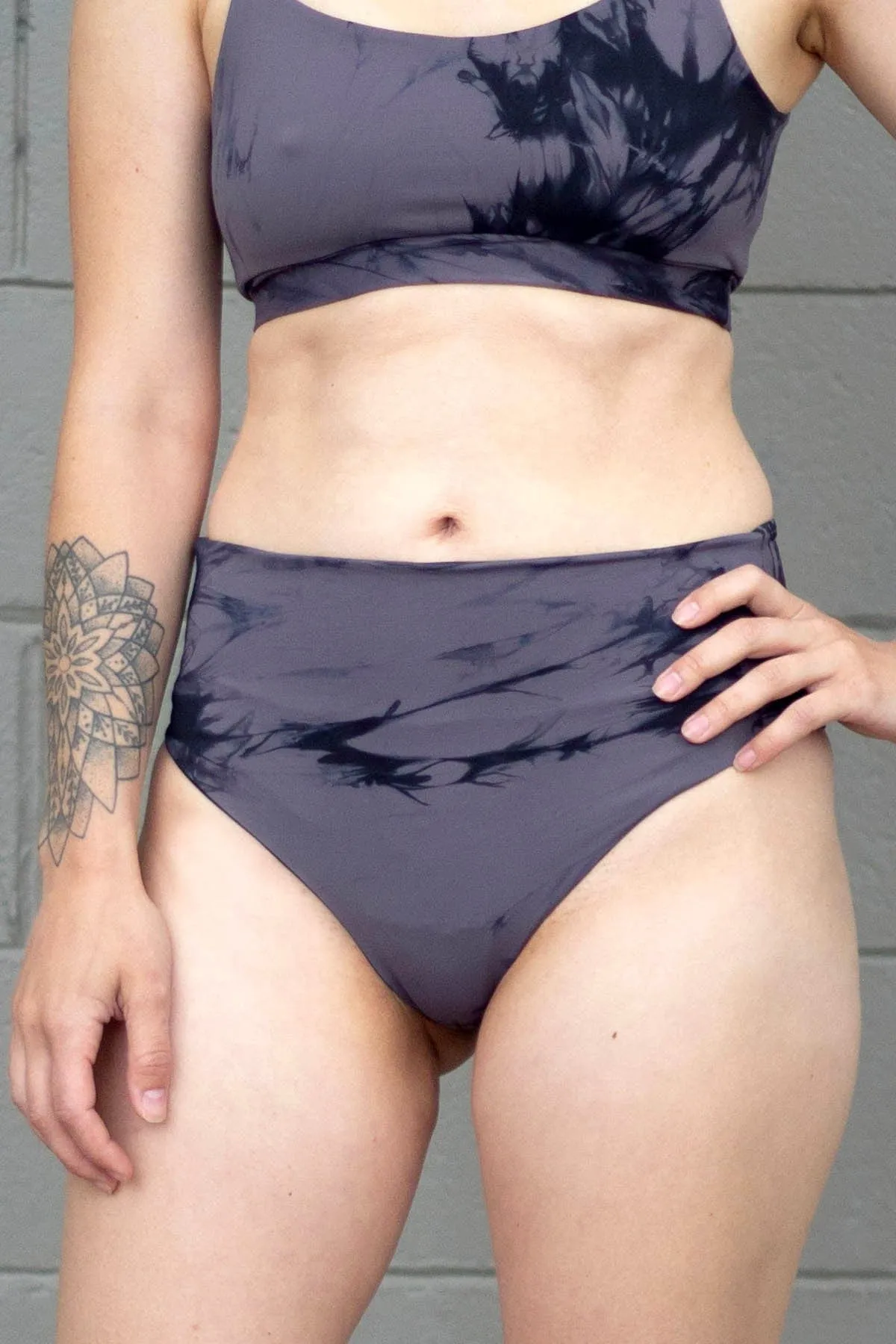 Kaela Bikini Bottom in Charcoal + Black sold by Daub & Design product image thumbnail 3
