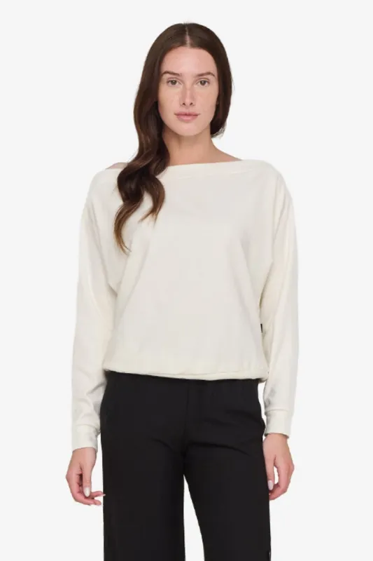 Boatneck Sweatshirt in Ivory Lite sold by Daub & Design