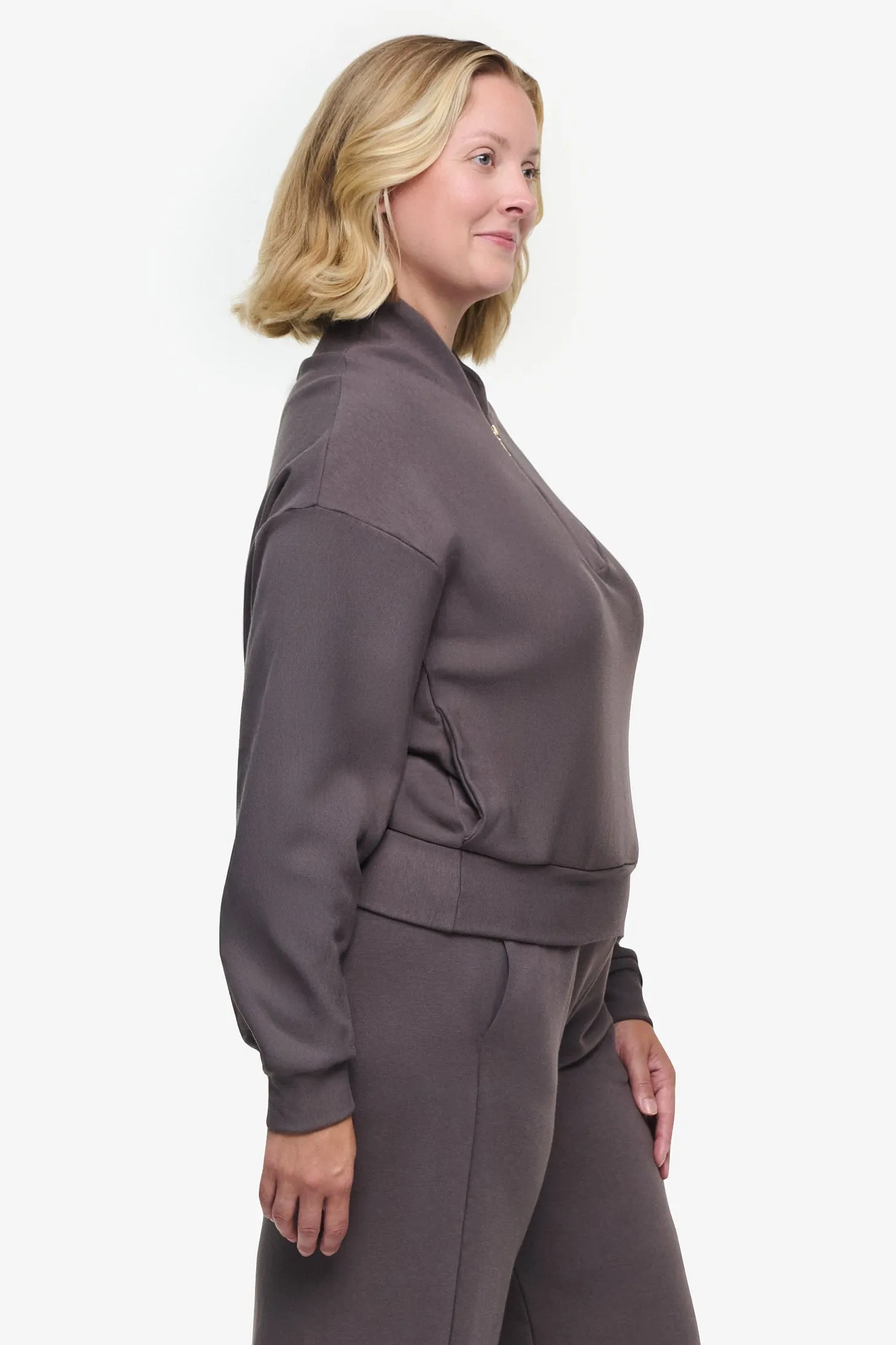 Freedom Quarter Zip Sweatshirt in Velora sold by Daub & Design product image thumbnail 2