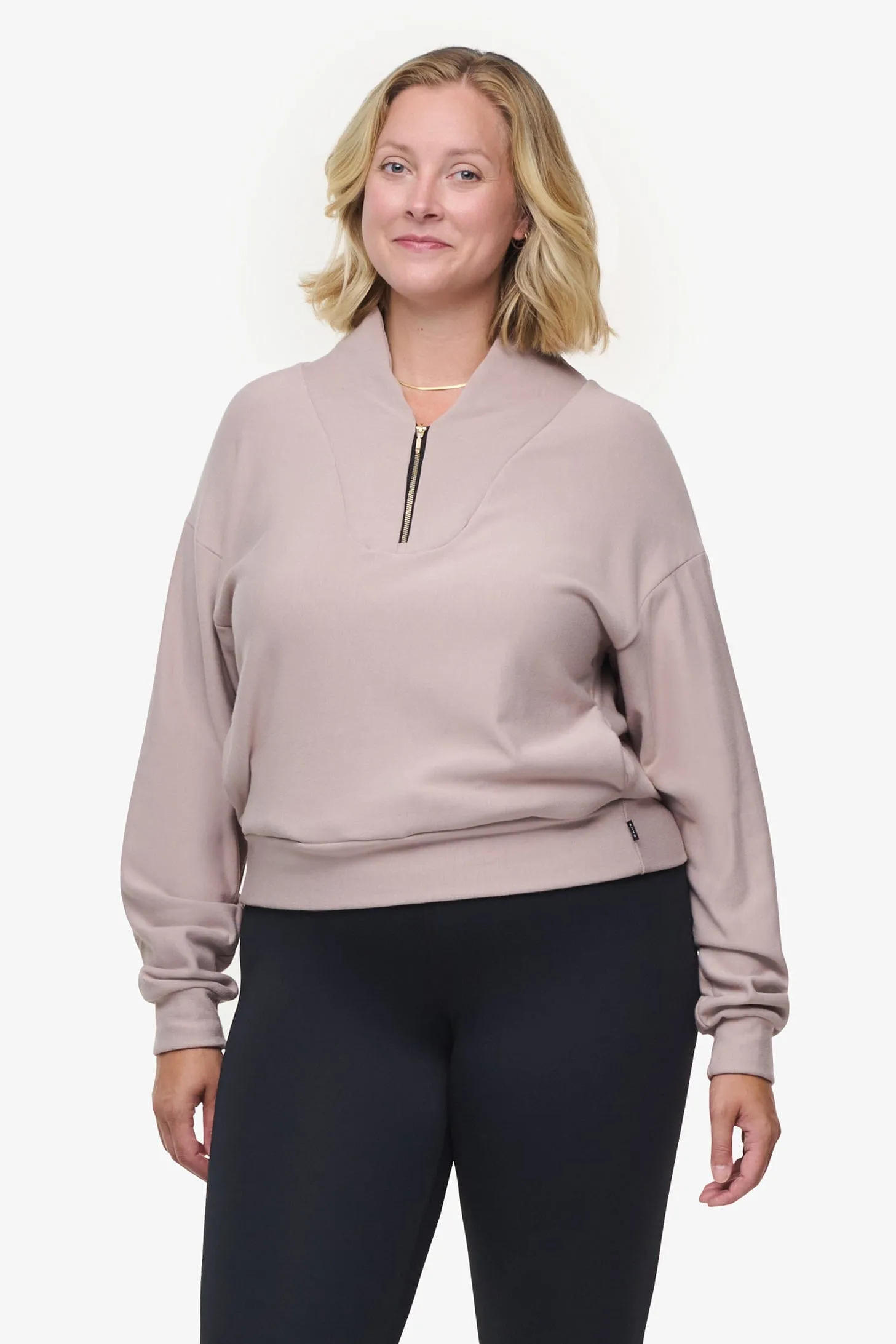 Freedom Quarter Zip Sweatshirt in Etherea sold by Daub & Design