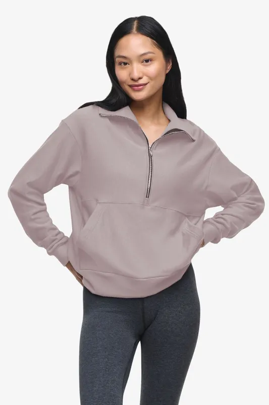 Freedom Half Zip Sweatshirt in Etherea sold by Daub & Design