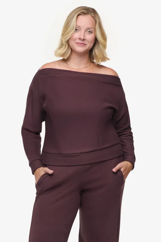 Boatneck Sweatshirt in Cacao sold by Daub & Design