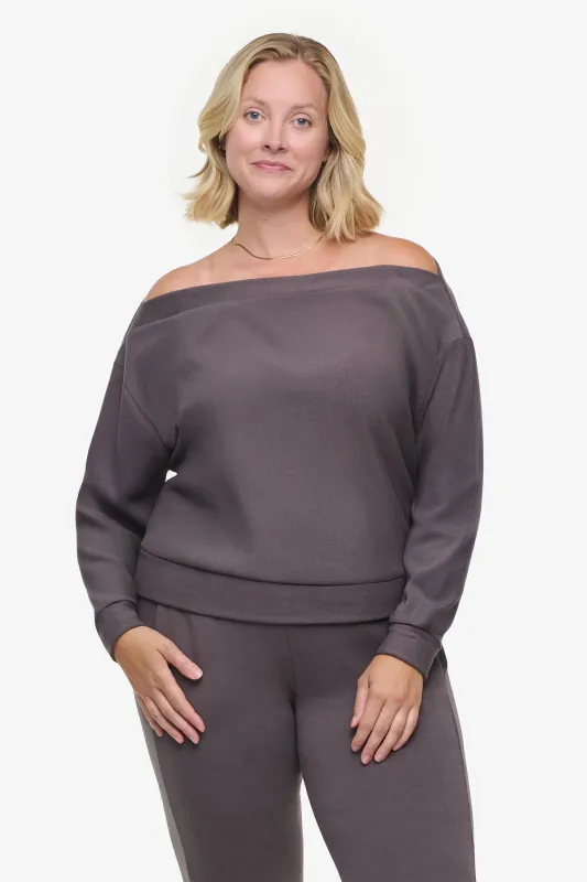 Boatneck Sweatshirt in Velora sold by Daub & Design