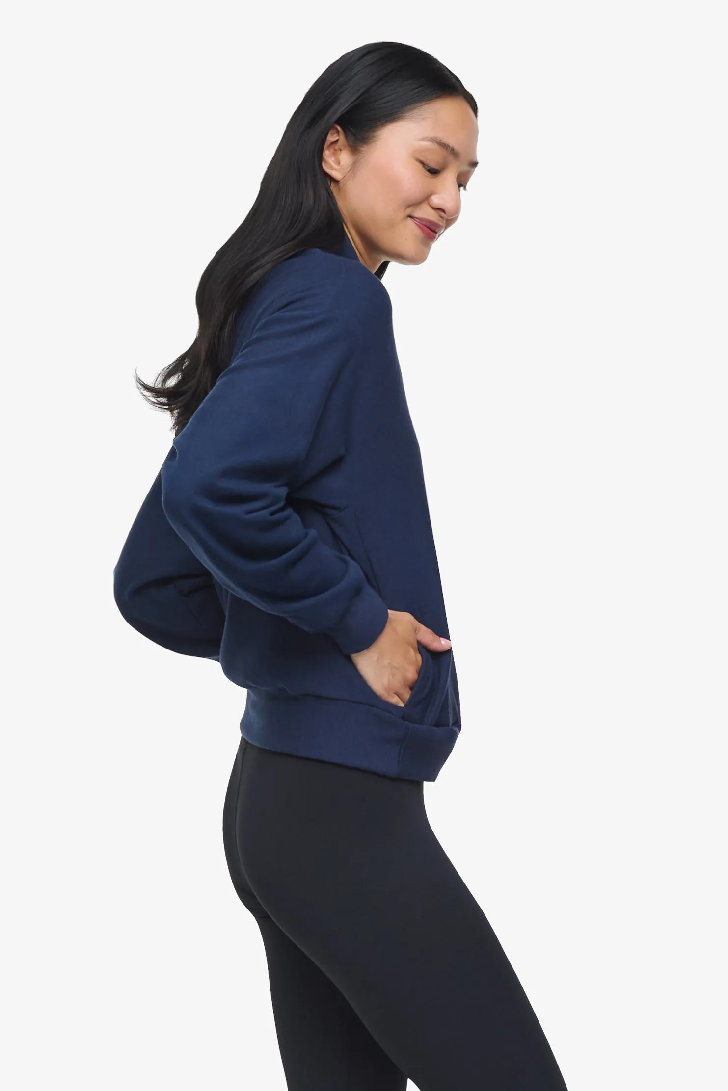 Freedom Quarter Zip Sweatshirt in Navy sold by Daub & Design product image thumbnail 2