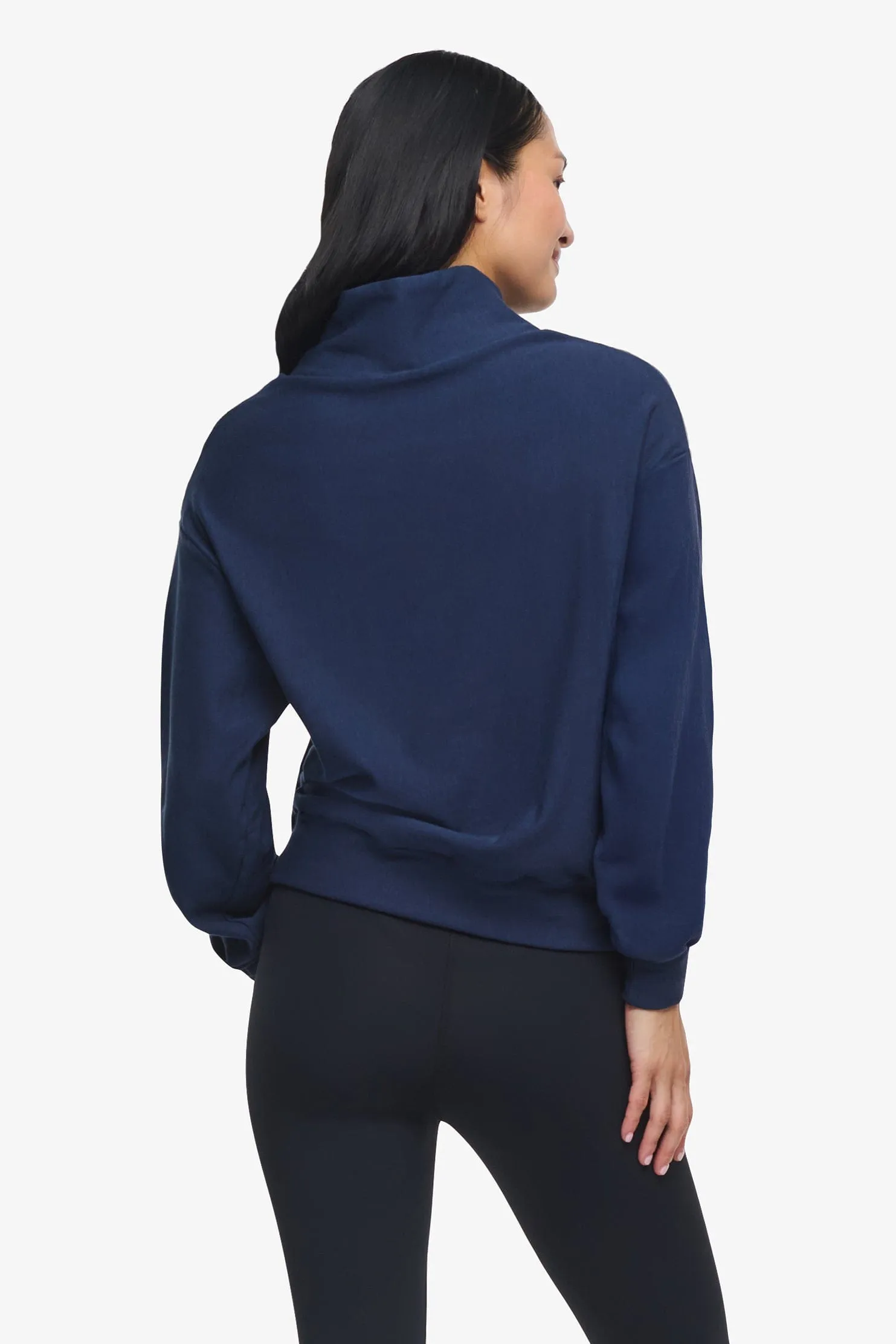 Freedom Quarter Zip Sweatshirt in Navy sold by Daub & Design product image thumbnail 3