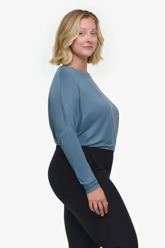 Dolman Longsleeve in Basalt sold by Daub & Design