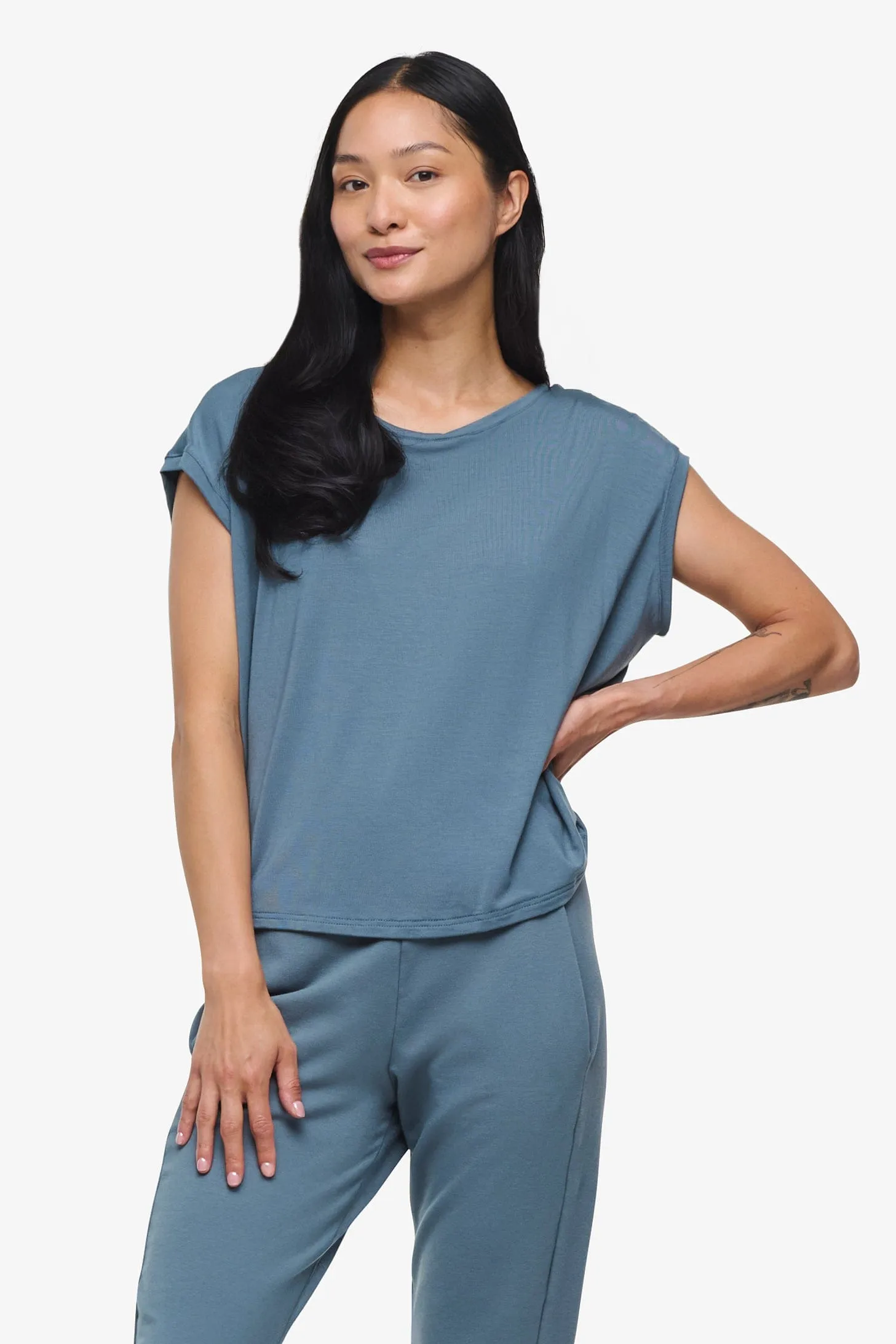 Box Tee in Basalt sold by Daub & Design