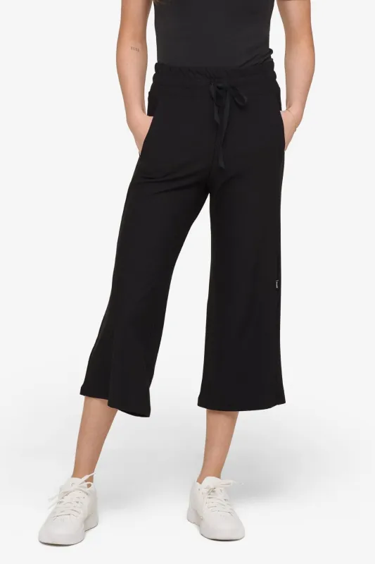 PRE-SALE: Freedom Wide Leg Crop in Black sold by Daub & Design