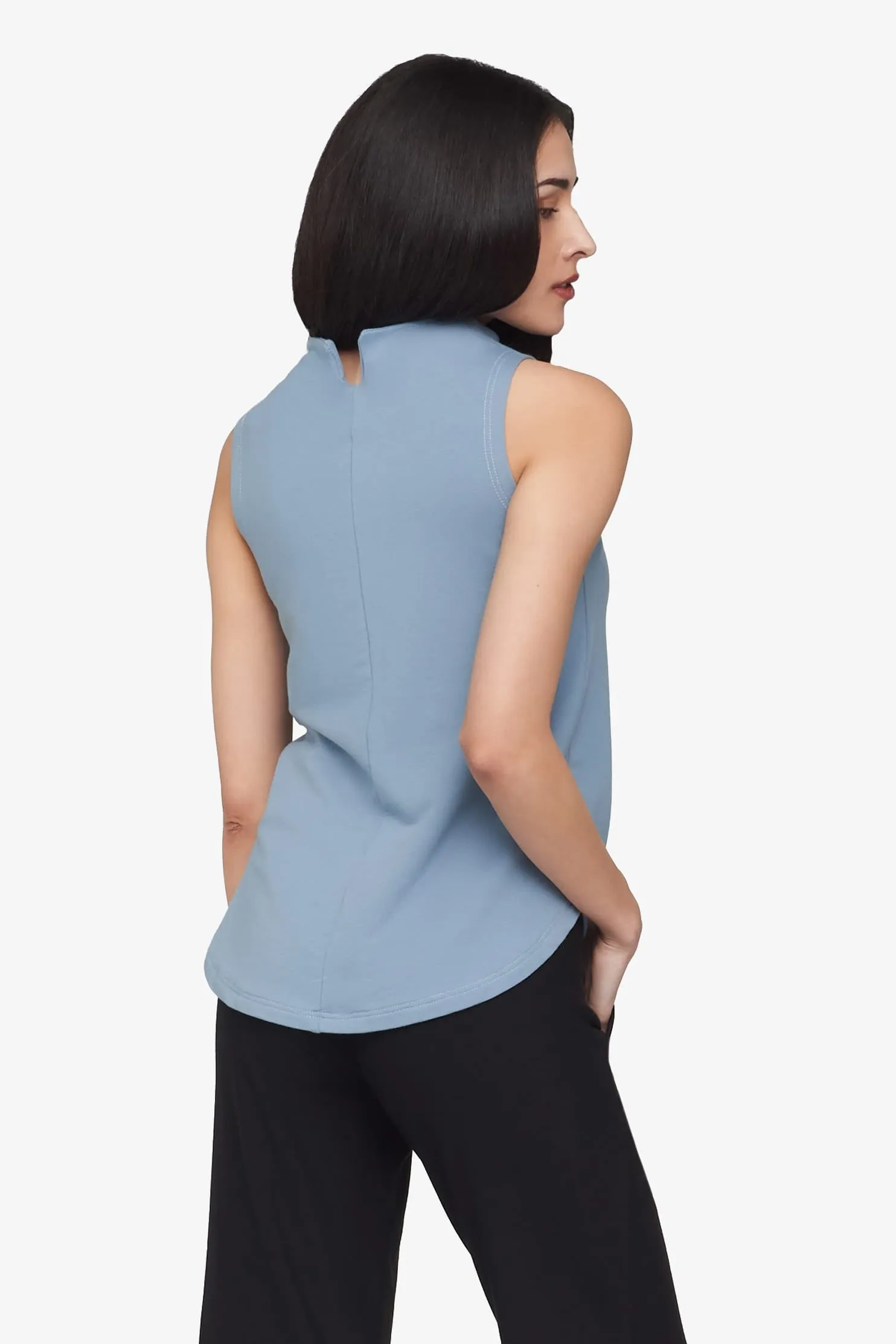 Briar Sleeveless Top in Coastal Blue sold by Daub & Design product image thumbnail 5