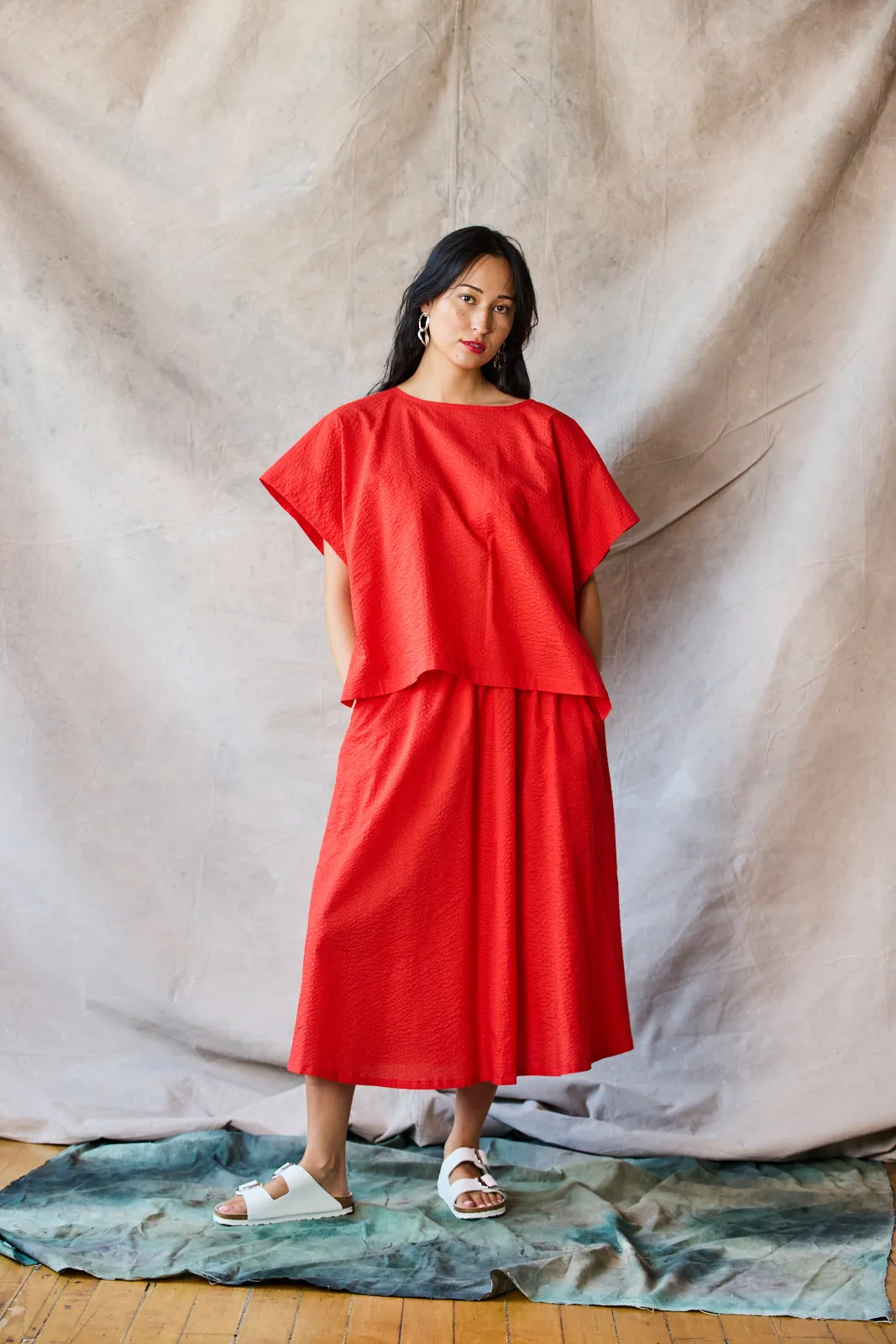 Cropped Split Tee - Tomato sold by Devlyn van Loon product image thumbnail 4