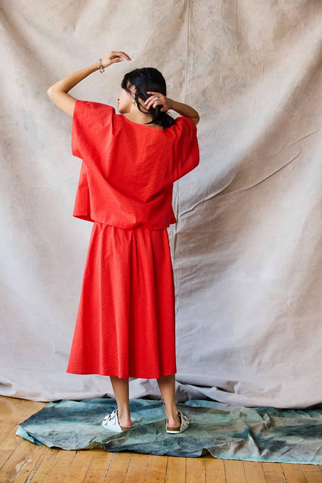Cropped Split Tee - Tomato sold by Devlyn van Loon product image thumbnail 5