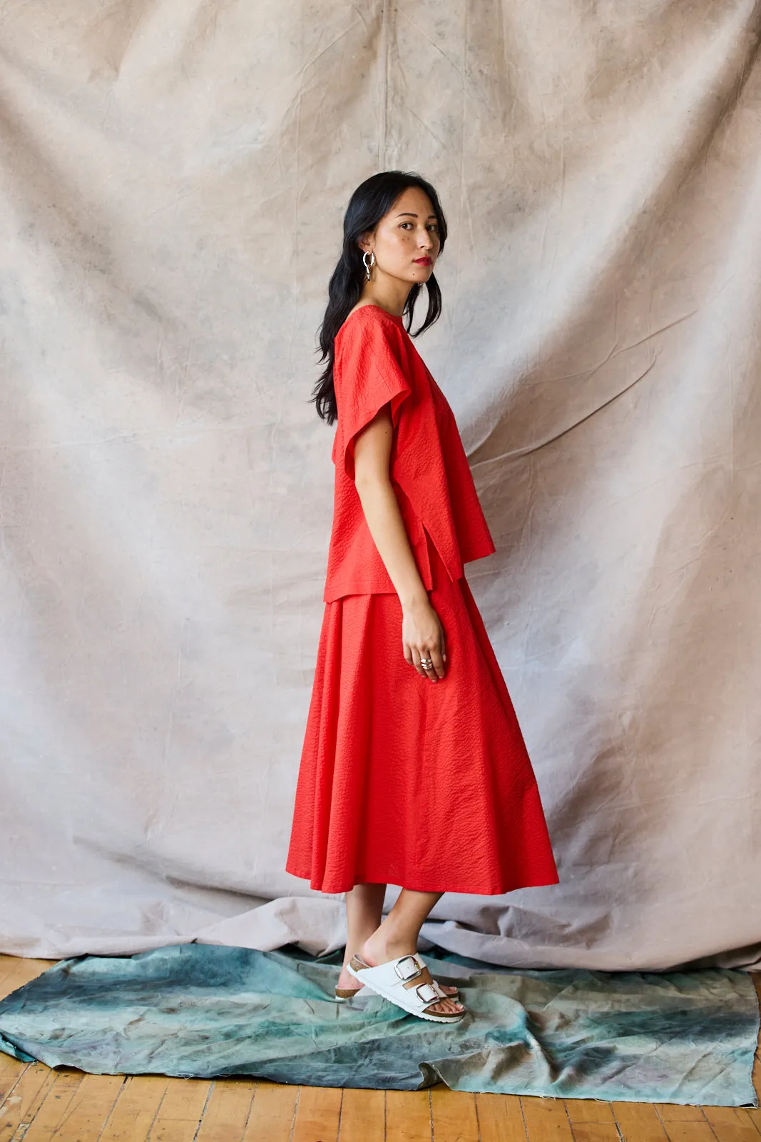 Cropped Split Tee - Tomato sold by Devlyn van Loon product image thumbnail 3