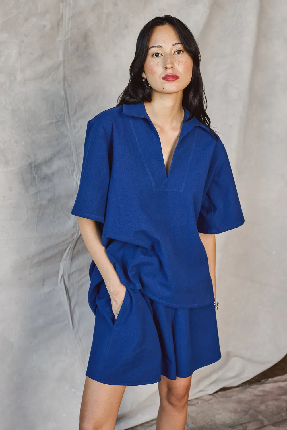 Collared Pullover - Marine sold by Devlyn van Loon