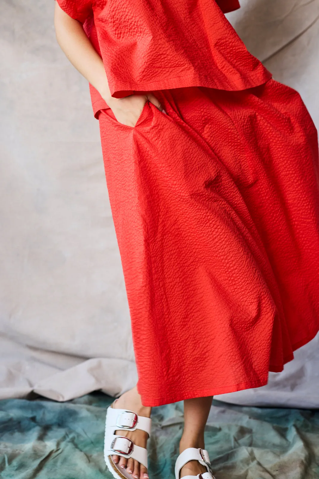 Flared Midi Skirt - Tomato sold by Devlyn van Loon product image thumbnail 3