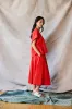 Flared Midi Skirt - Tomato sold by Devlyn van Loon