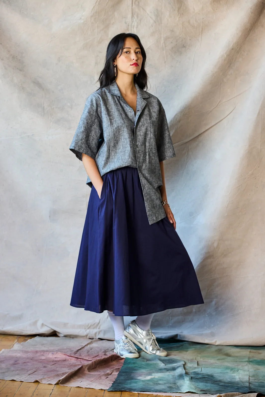 Gathered Skirt - Navy Voile sold by Devlyn van Loon product image thumbnail 2