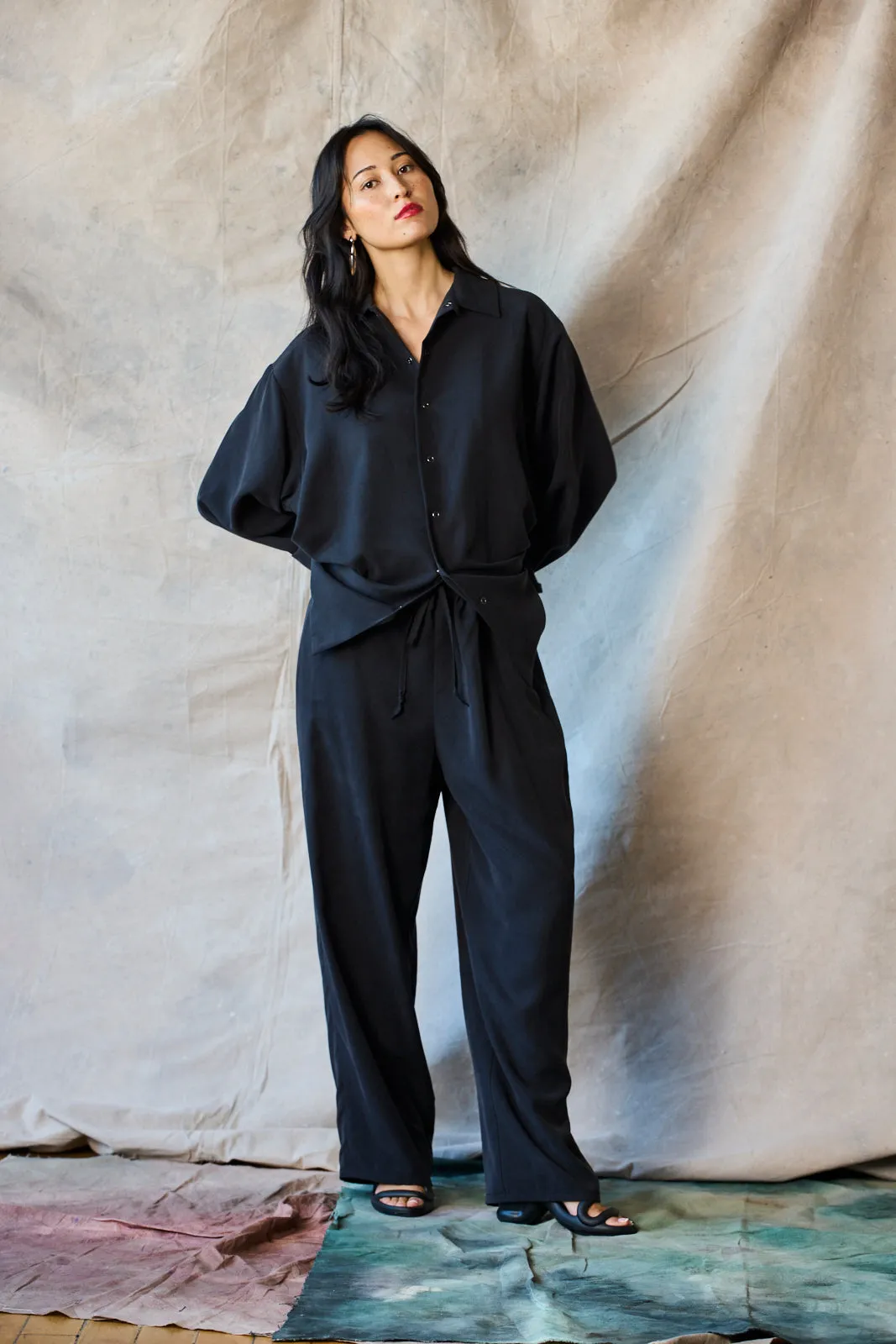Drawstring Trousers - Muted Black sold by Devlyn van Loon product image thumbnail 2