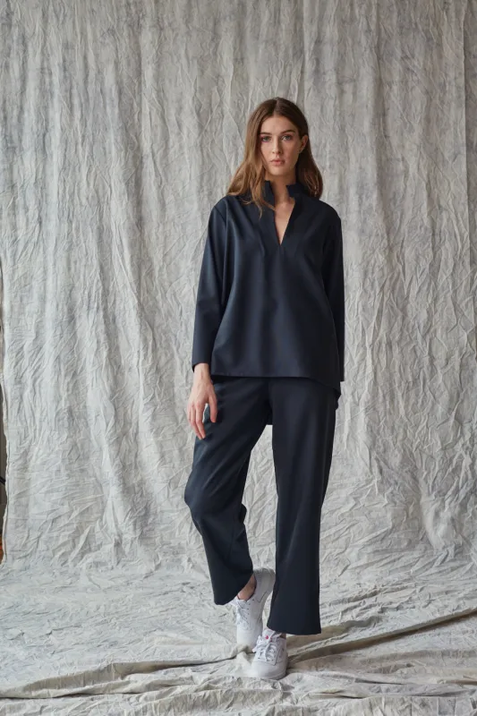Collared Pullover - Midnight sold by Devlyn van Loon
