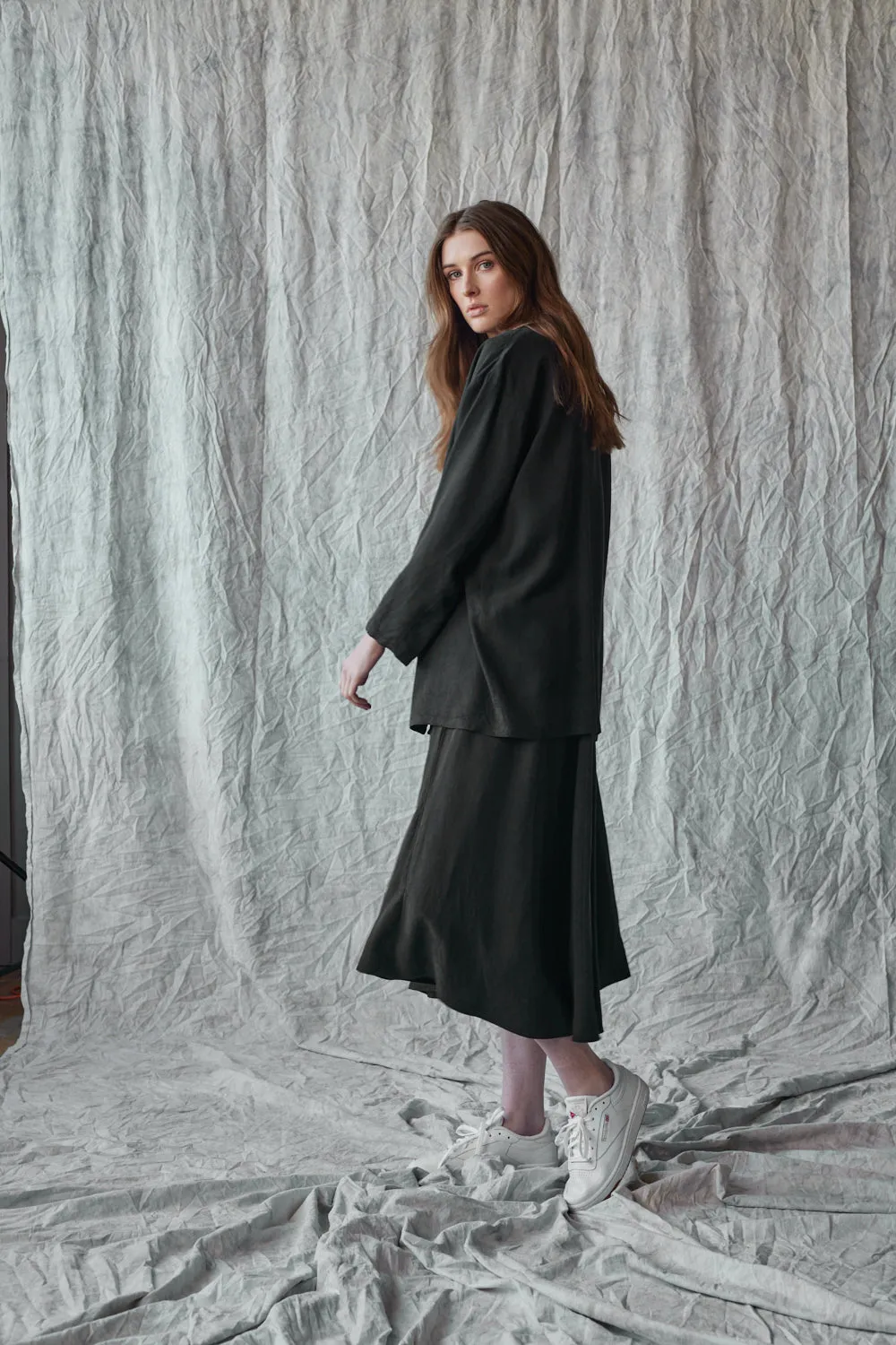 Flared Midi Skirt - Muted Black sold by Devlyn van Loon product image thumbnail 4