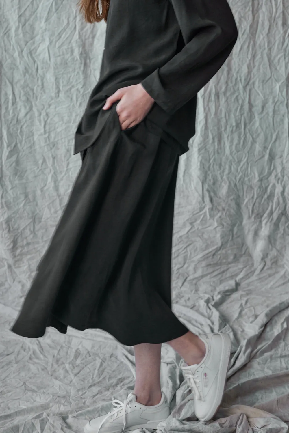 Flared Midi Skirt - Muted Black sold by Devlyn van Loon product image thumbnail 3