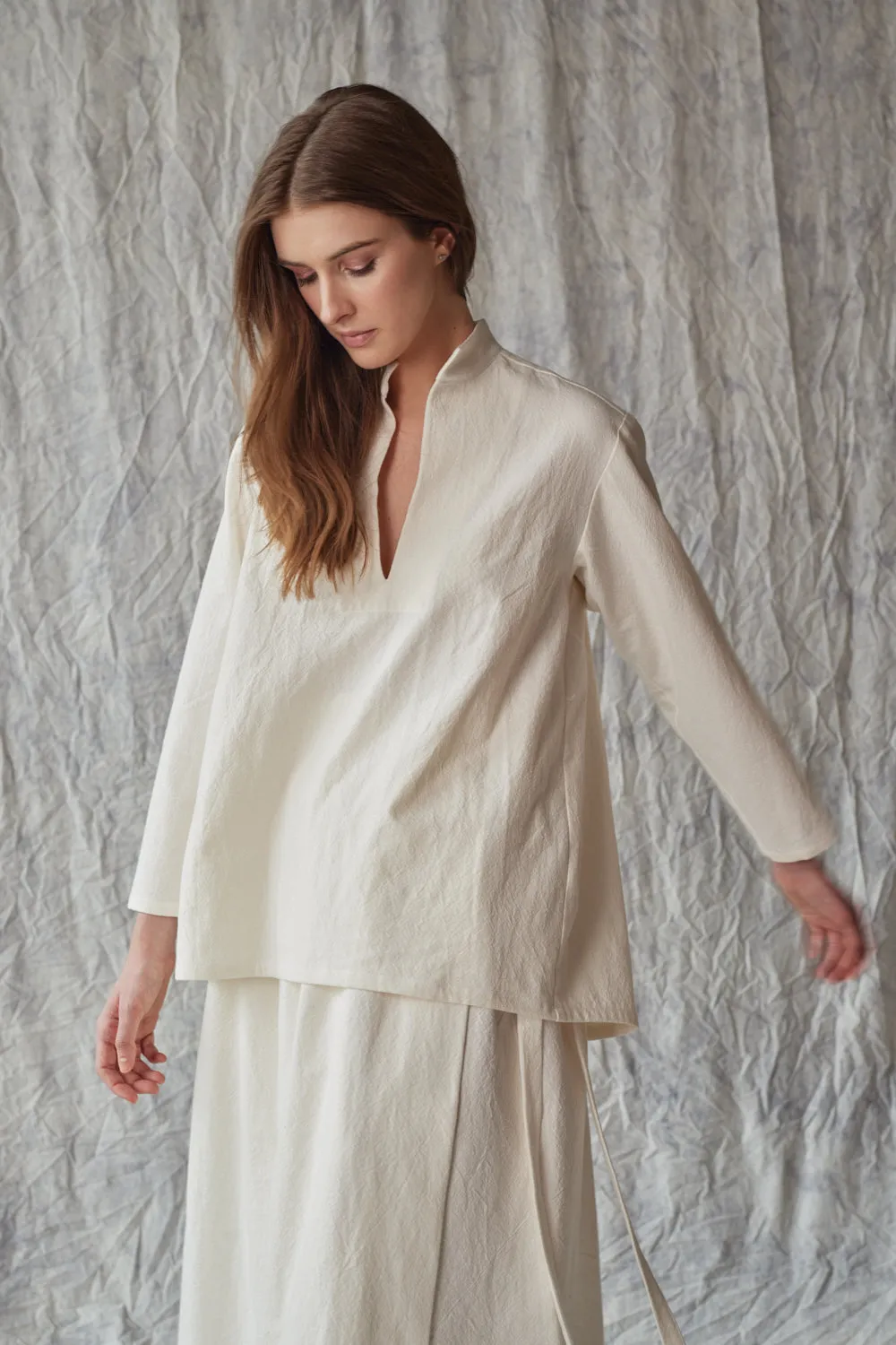 Collared Pullover - Parchment sold by Devlyn van Loon