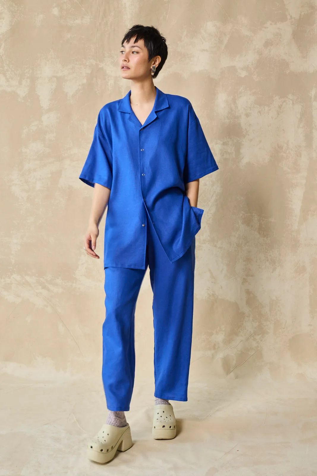 Column Pant - Lapis sold by Devlyn van Loon