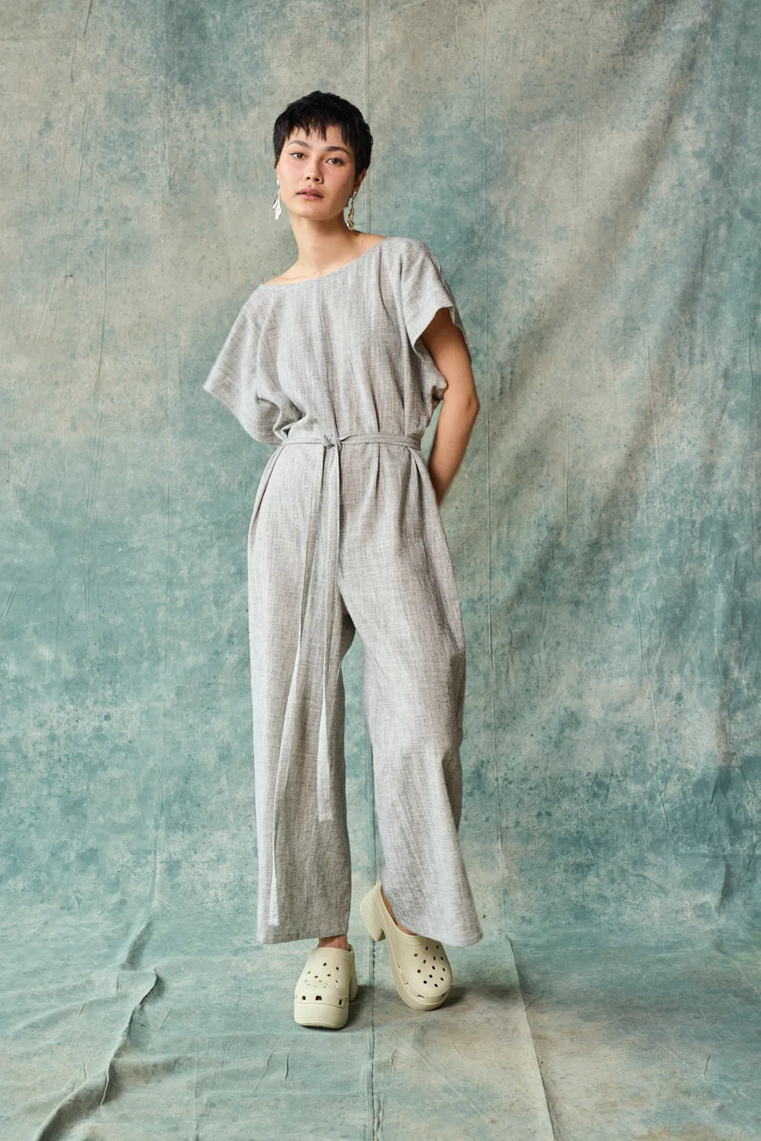 Tie Back Jumpsuit - Oyster sold by Devlyn van Loon product image thumbnail 3