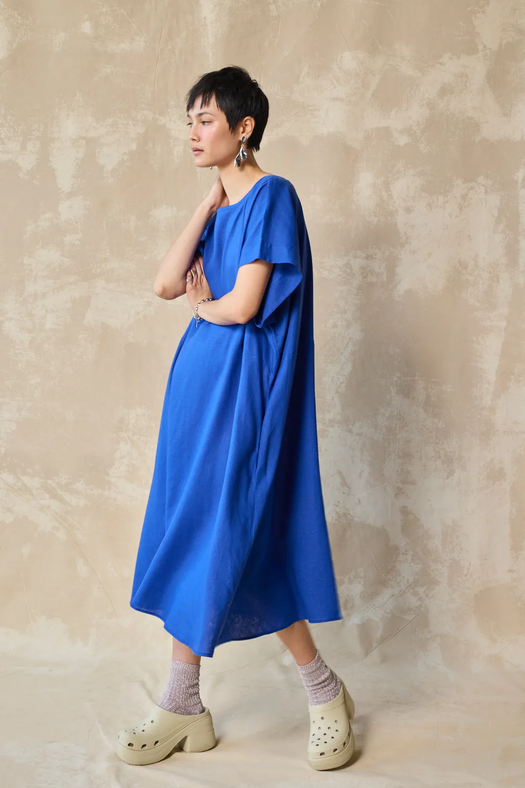 Midi Length Oversized Tee Dress - Lapis sold by Devlyn van Loon product image thumbnail 4