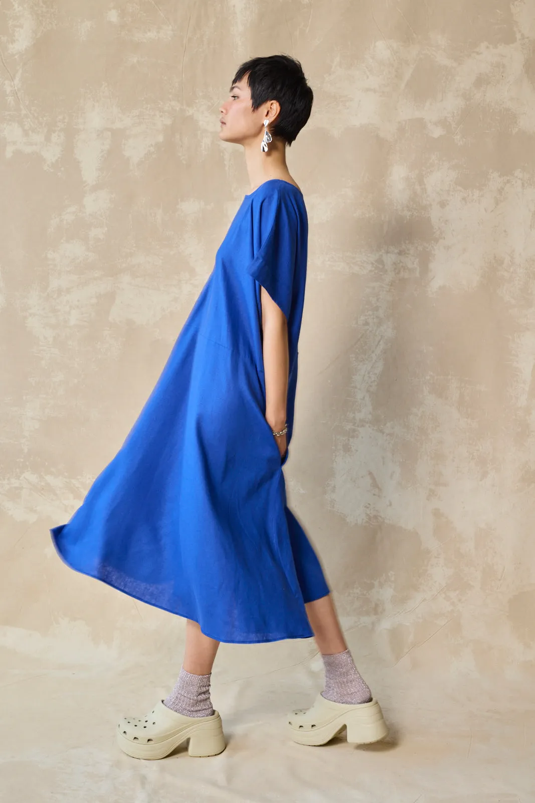 Midi Length Oversized Tee Dress - Lapis sold by Devlyn van Loon product image thumbnail 5