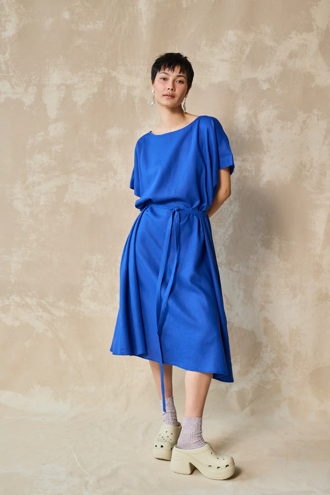 Midi Length Oversized Tee Dress - Lapis sold by Devlyn van Loon product image thumbnail 3