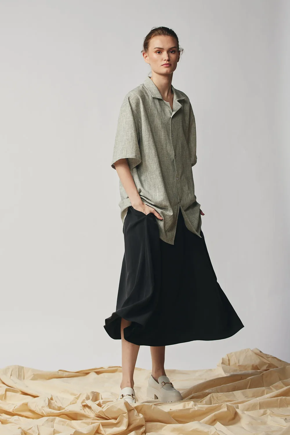 Gathered Skirt - Sandwashed Black sold by Devlyn van Loon product image thumbnail 2