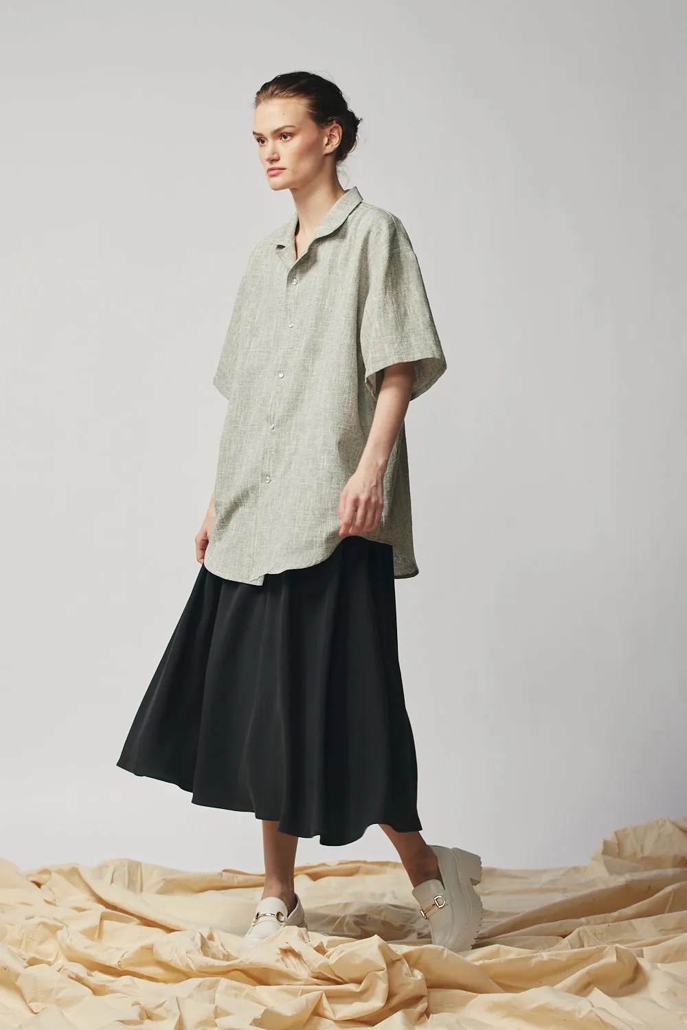 Gathered Skirt - Sandwashed Black sold by Devlyn van Loon