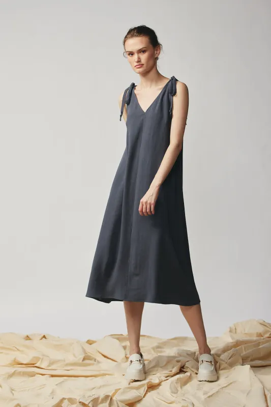 Tie Shoulder Shift - Slate sold by Devlyn van Loon