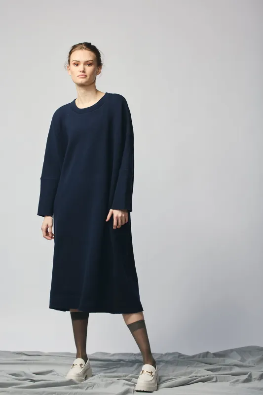 Pullover Sweatshirt Dress - Navy Wool sold by Devlyn van Loon