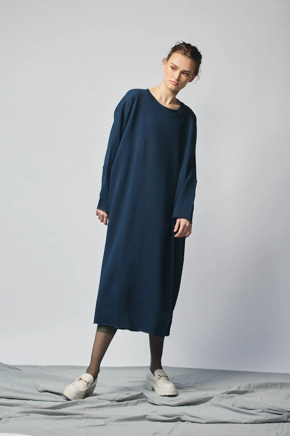 Pullover Sweatshirt Dress - Navy sold by Devlyn van Loon