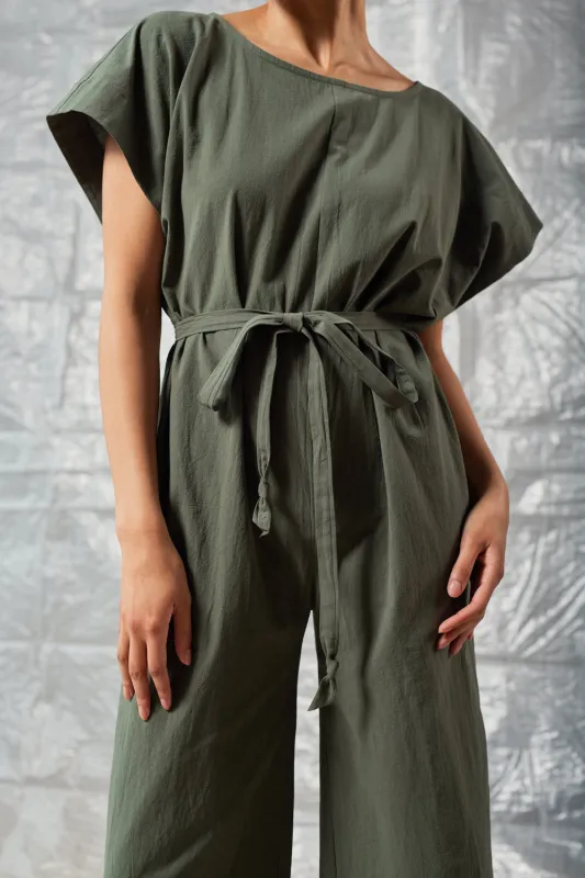 Tie Back Jumpsuit - Sage sold by Devlyn van Loon
