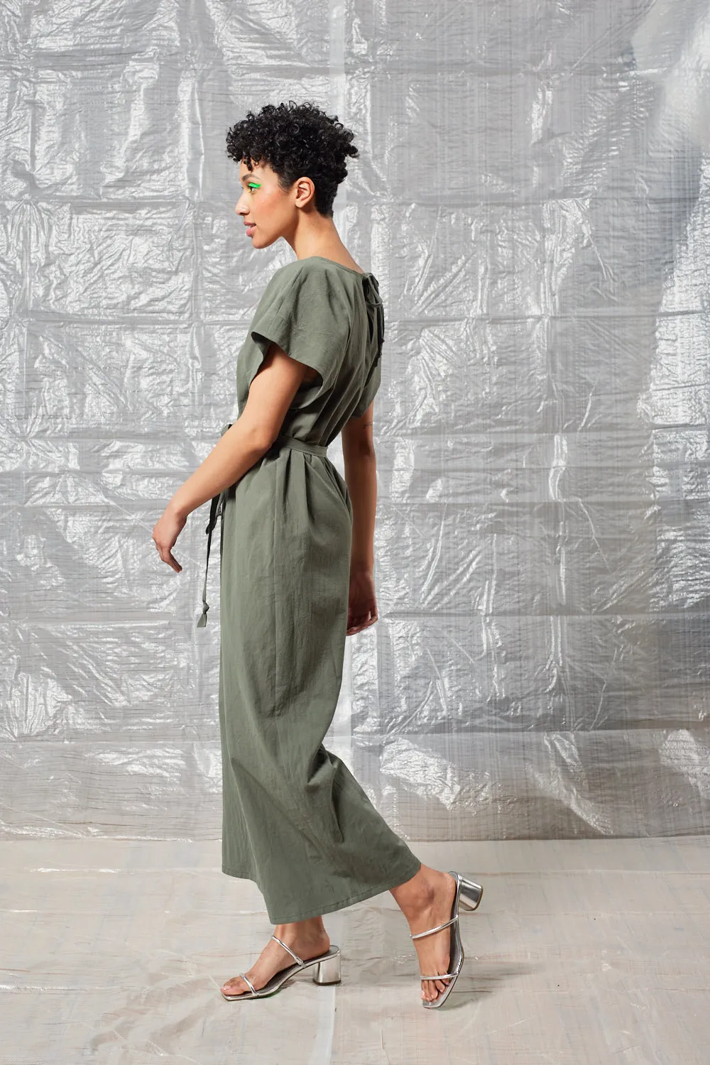 Tie Back Jumpsuit - Sage sold by Devlyn van Loon product image thumbnail 3