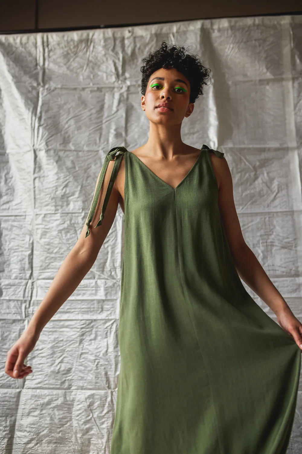 Tie Shoulder Shift - Sage sold by Devlyn van Loon product image thumbnail 2