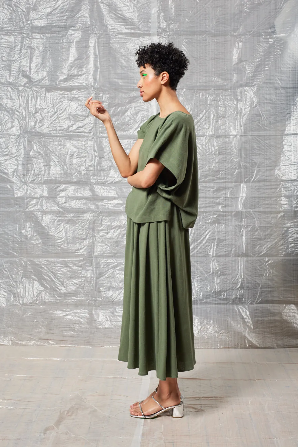 Cropped Split Tee - Sage sold by Devlyn van Loon product image thumbnail 2