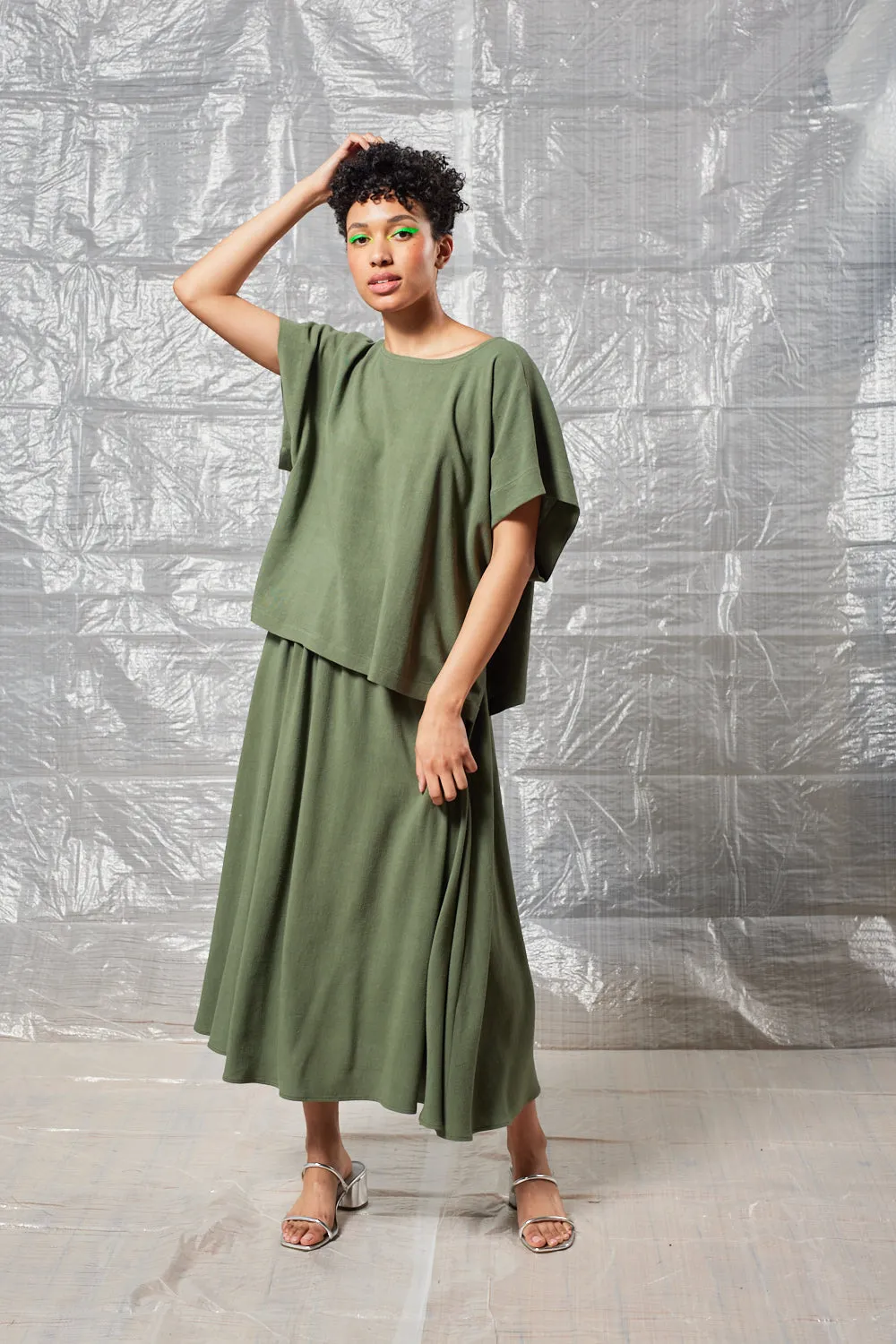 Cropped Split Tee - Sage sold by Devlyn van Loon product image thumbnail 3