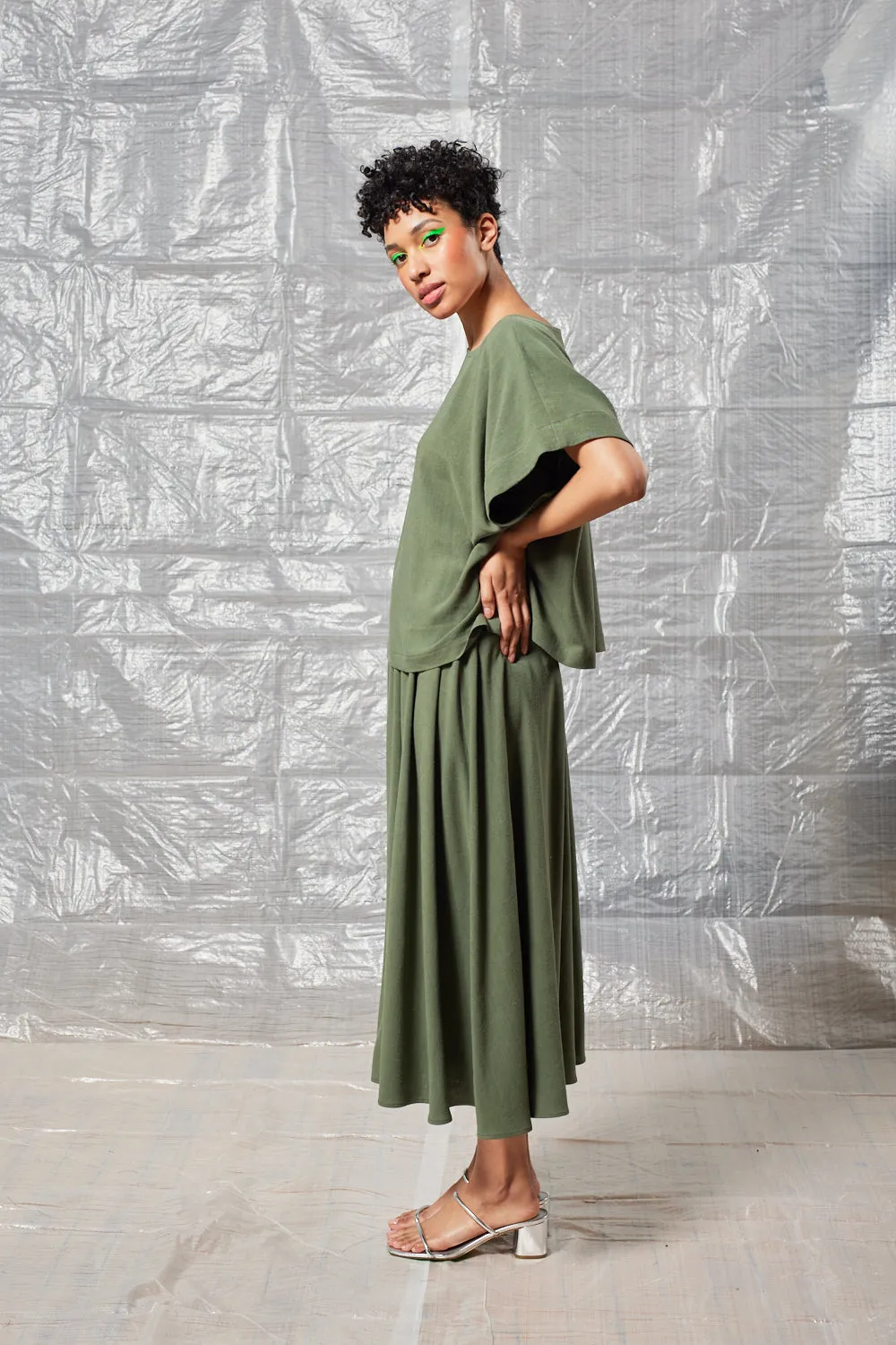 Gathered Skirt - Sage sold by Devlyn van Loon product image thumbnail 5