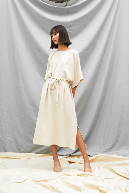 Tie Back Dress - Sand sold by Devlyn van Loon