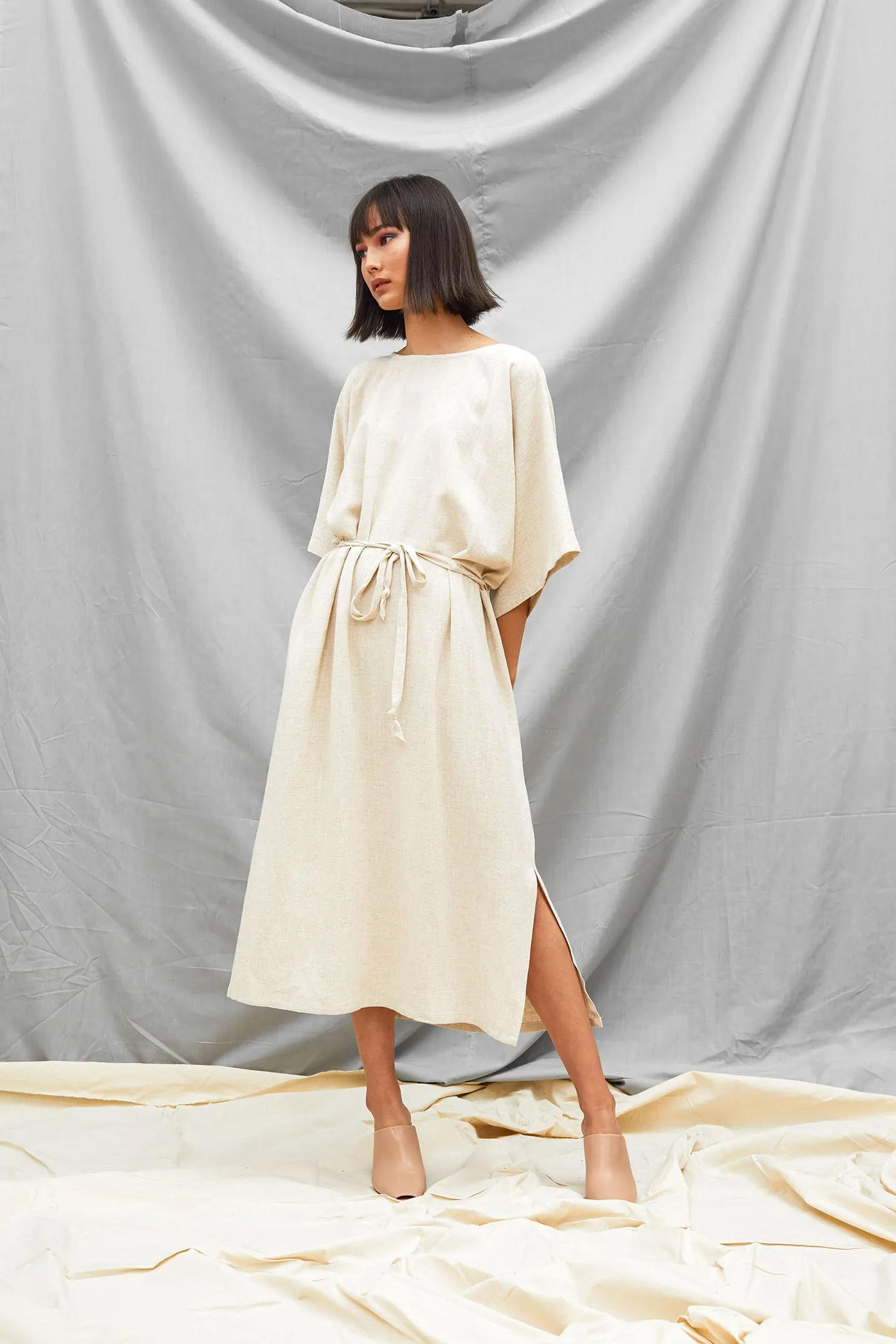 Tie Back Dress - Sand sold by Devlyn van Loon