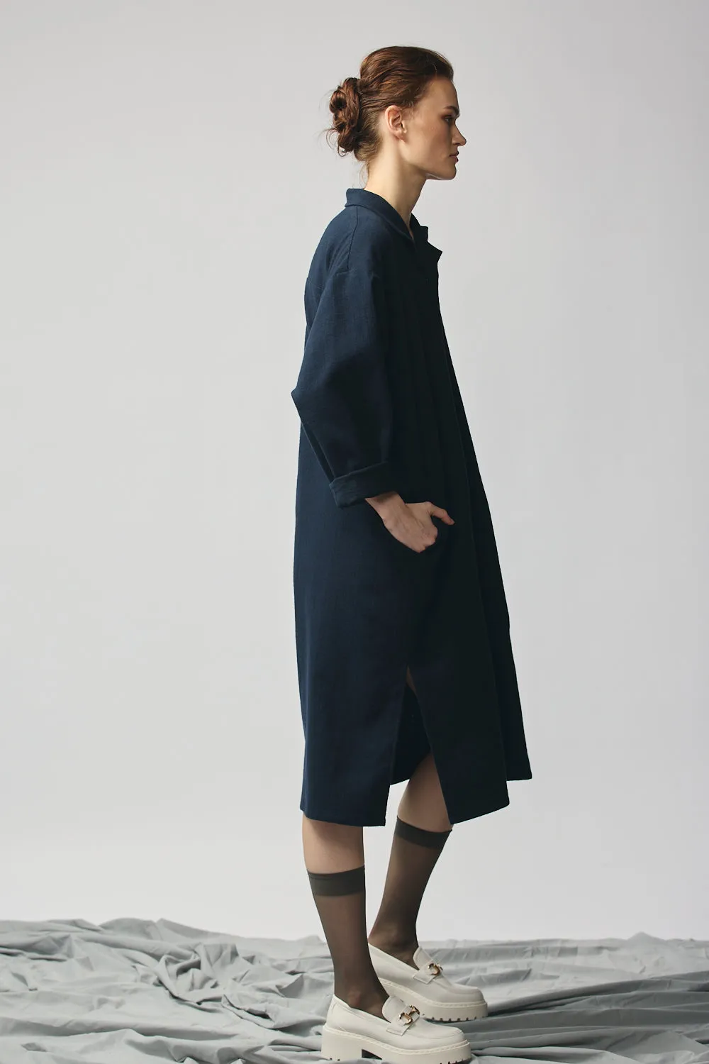 Brushed Cotton Shirtdress - Indigo sold by Devlyn van Loon